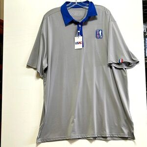 USAG Golf Polo Shirt Men’s XXL NWT Grey Stretch U Suck at Golf Short Sleeve